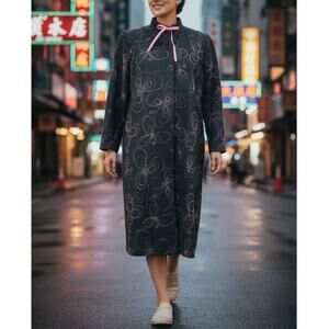 Tibi A Pea in the Pod Maternity Gray Embroidered Long Coat Wool Blend S/M